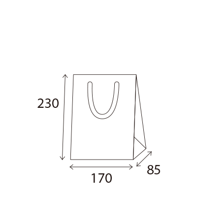 紙袋（小）のサイズがわかる画像